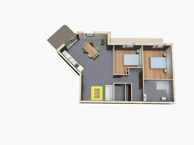 Appartement T2 à vendre - 2 pièces - 40.3 m2 - AVOUDREY - 25 - FRANCHE-COMTE - Century 21 L'Immobilier Du Plateau